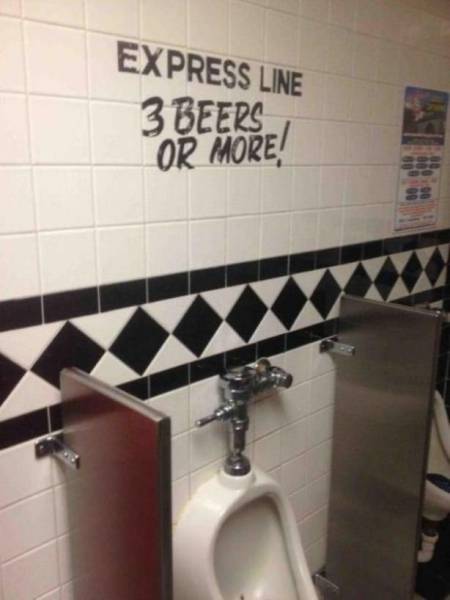 Express line urinal. 3 beers or more!