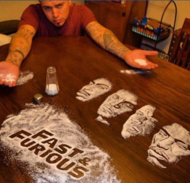 Fast & Furious salt art.