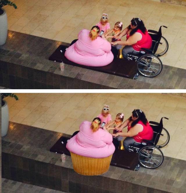 Fat lady looks better as a cupcake.