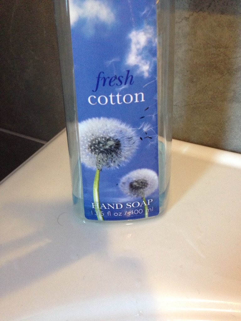Fresh cotton hand soap. That is some funny looking cotton.