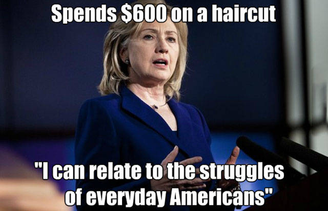 Hillary Clinton shuts down elevator and half a store to get a $600 hair cut, but she can relate...