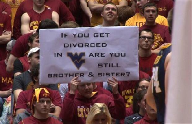 Home Team Crowd Comes Up With A Very Interesting Sign Designed To Throw The Visiting Team Off Their Game.