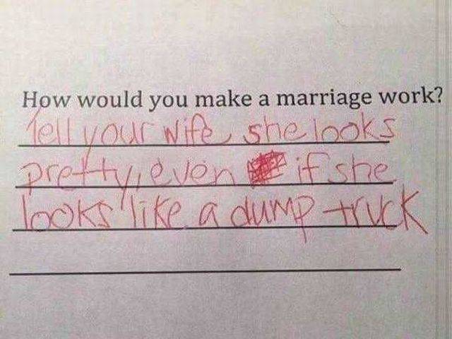 How would you make a marriage work?