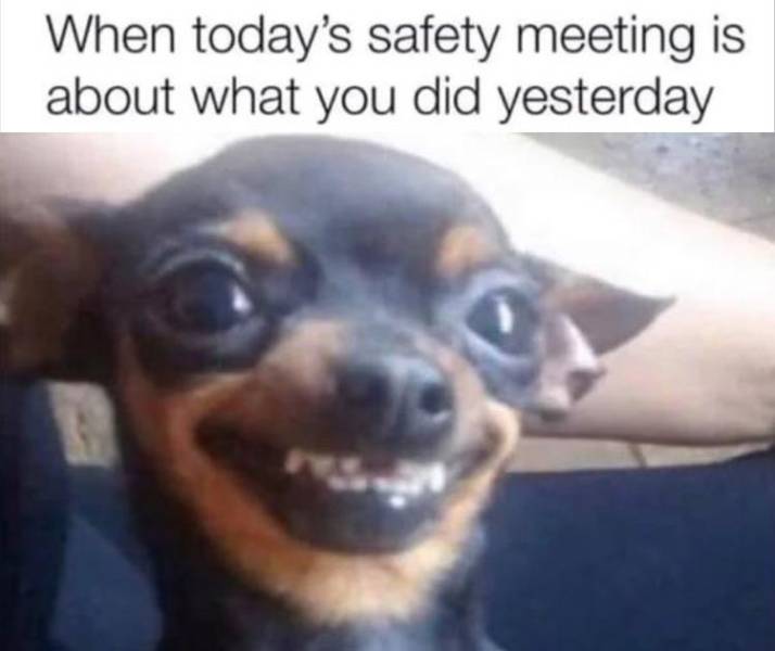 I hate safety meetings.