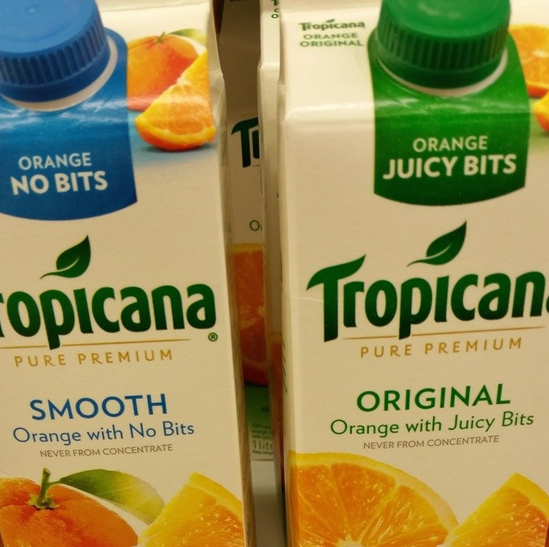 In the UK the word 'pulp' does not exist, so they have to settle for 'bits.'
