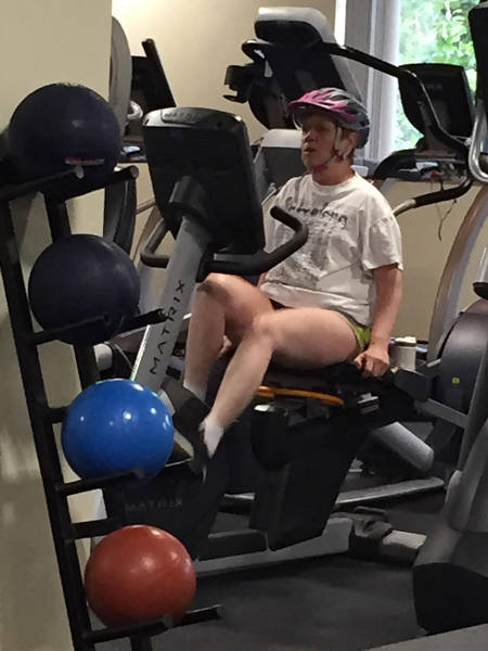 It is always best to use extra safety precautions when riding a stationary exercise bike.