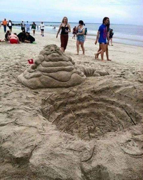 Jabba the Hutt chilling at the beach.
