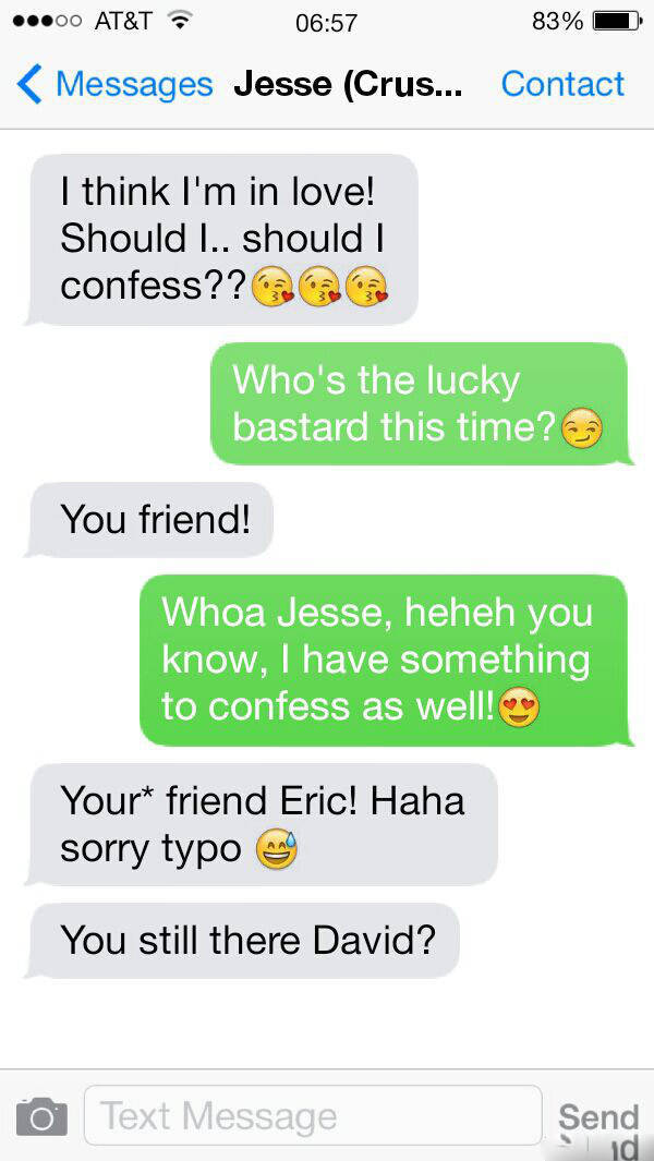 Love confession turned awkward thanks to a typo.