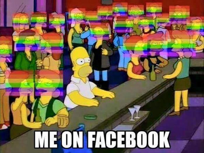 Me on Facebook surrounded by all those rainbow profile pictures.