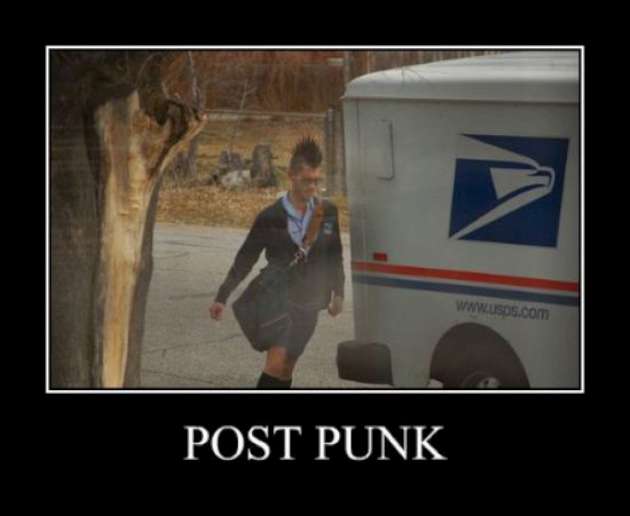 Mohawk Mailman entertaining punk fans all across the neighborhood.