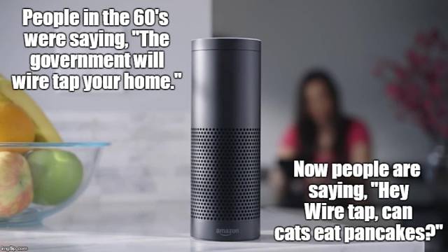 People in the 60's were saying, 'The government will wiretap your home.'