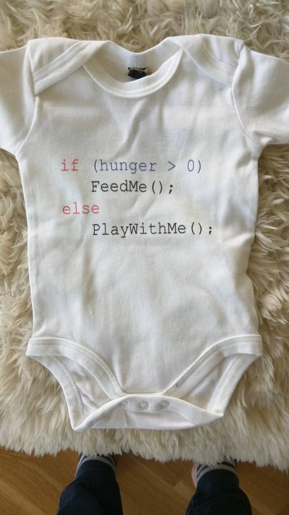 This baby romper is the perfect gift for that new parent coder.