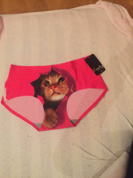 Pussy bustin' out of these panties.