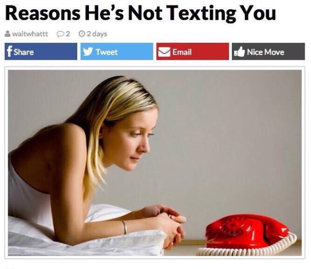 Reasons he's not texting you.