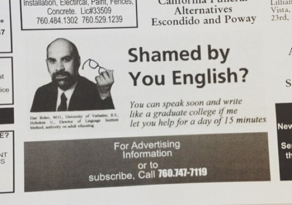 Shamed by you English?