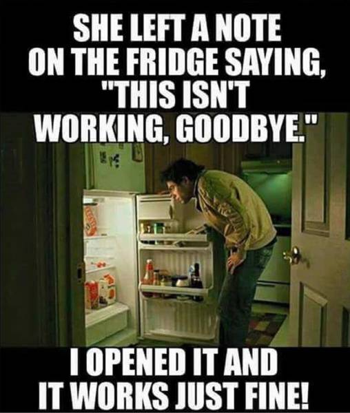 She left a note on the fridge.