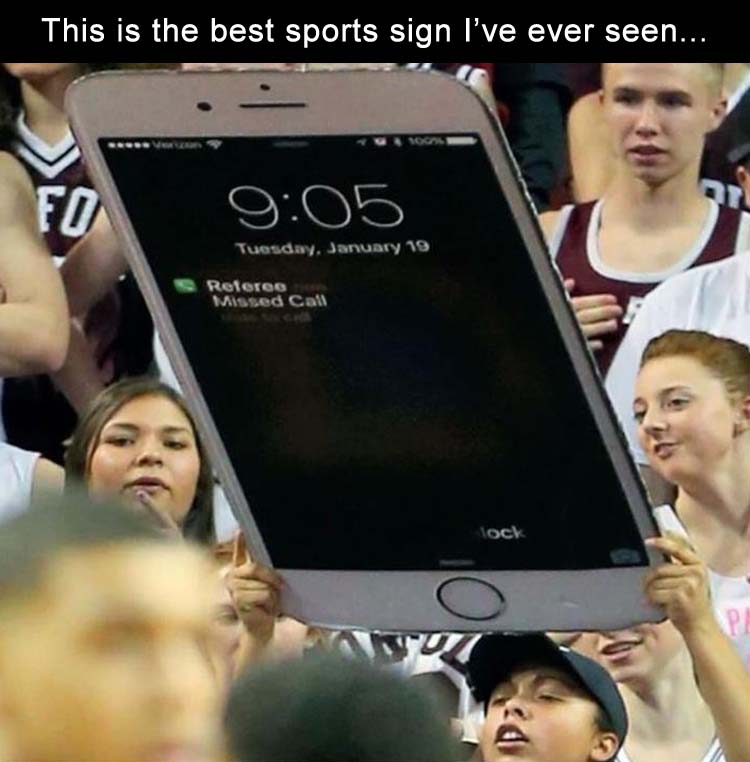 The best sports sign I've ever seen.