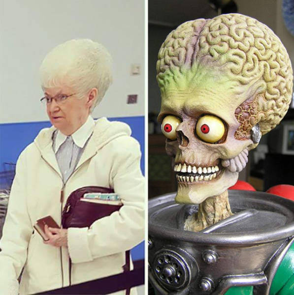 The alien from 'Mars Attacks!' in its human form.