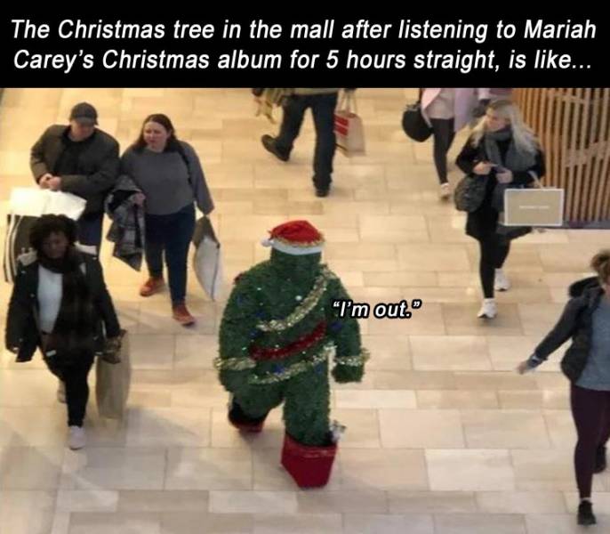 This Christmas tree has had enough of Mariah Carey.