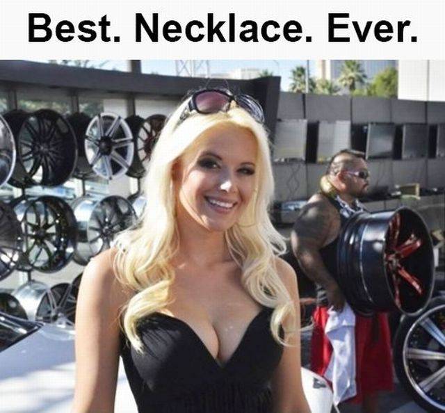 Big boobs and an awesome necklace.