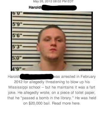 This Poor Guy Was Held On $20,000 Bail For Making A Fart Joke.