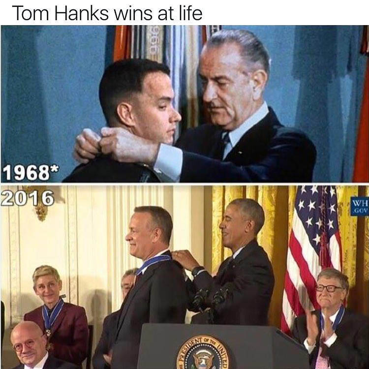 Tom Hanks wins at life.