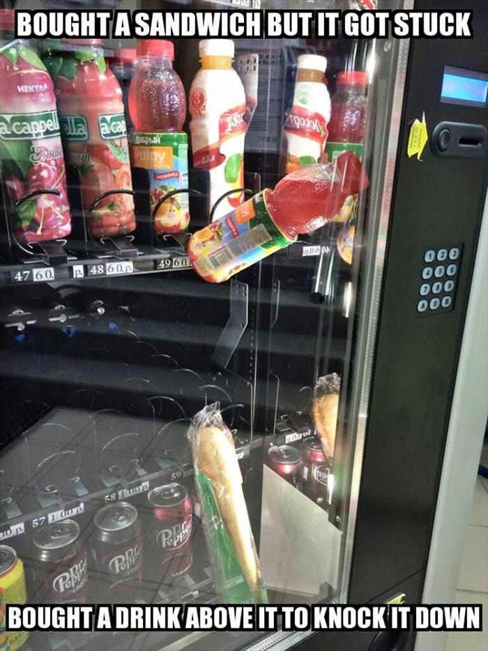 Vending machine woes.