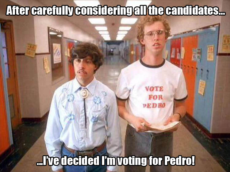 Vote for Pedro.