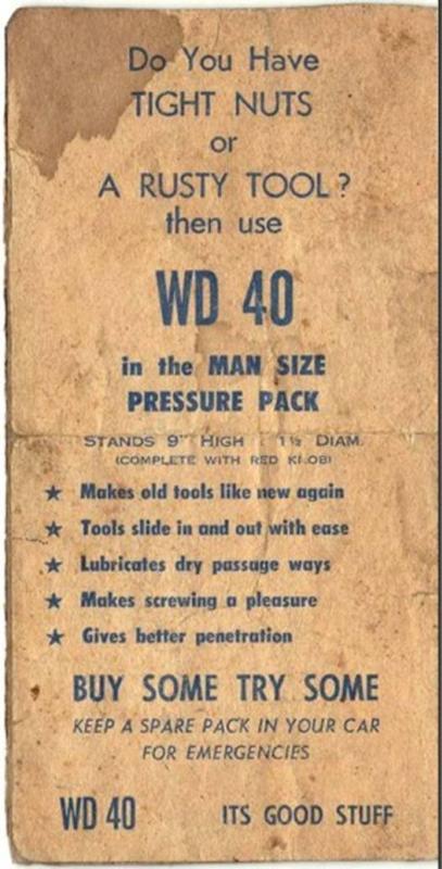 WD-40 is very useful in a variety of areas.