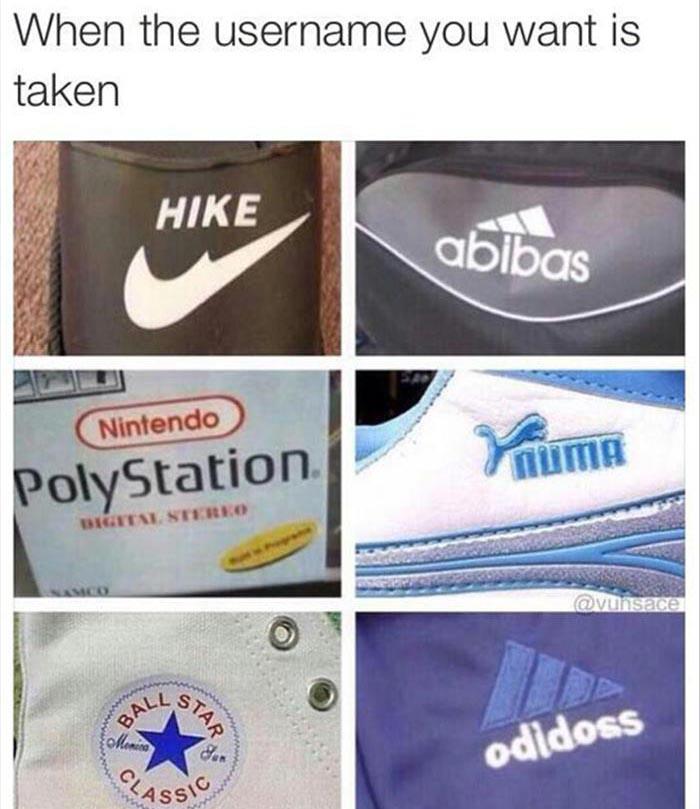 When the username you want is taken...